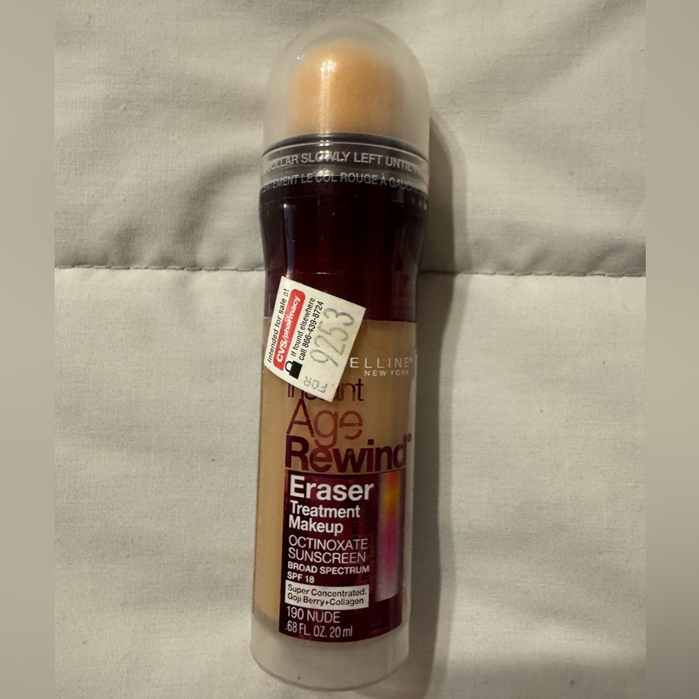 MAYBELLINE  Instant Age Rewind Eraser Treatment Makeup 190 NUDE - 0.68oz 20ml